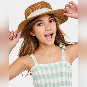 Brown Boater Hat - XS/S 21" (Kids or Adult)